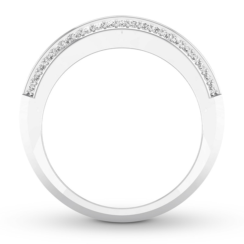 Men's Diamond Wedding Band 1/3 ct tw Round-cut White Gold Plated