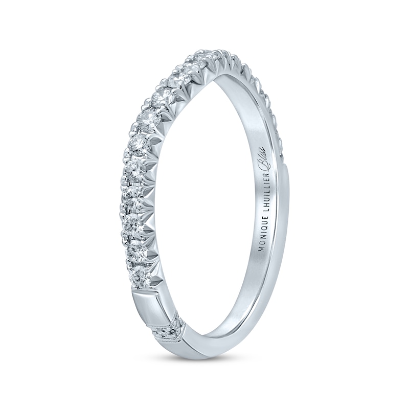 Monique Lhuillier Bliss Diamond Contour Wedding Band 1/3 ct tw Round-cut White Gold Plated