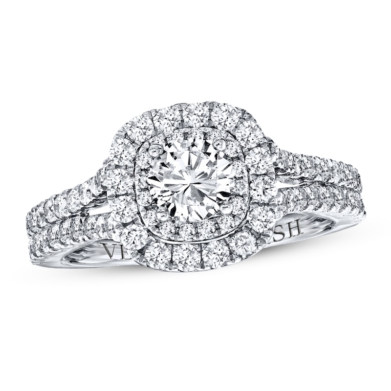 Diamond Ring 1-1/2 ct tw Diamonds White Gold Plated