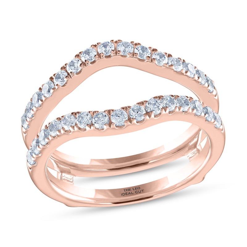 THE LEO Ideal Cut Diamond Enhancer Ring 3/4 ct tw Rose Gold Plated