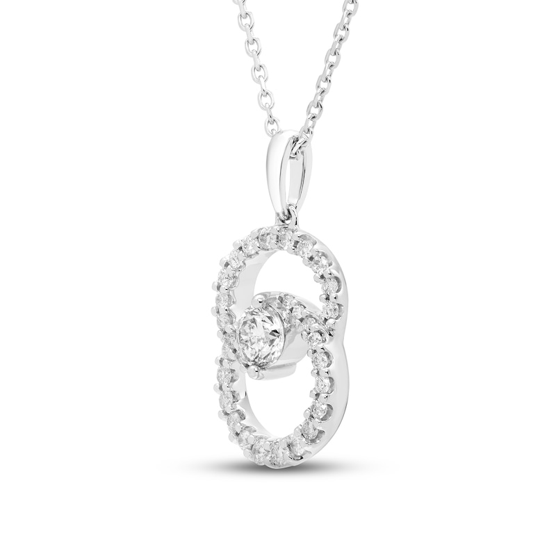 Encircled by Love Diamond Necklace 1/2 ct tw Round-cut White Gold Plated 18"