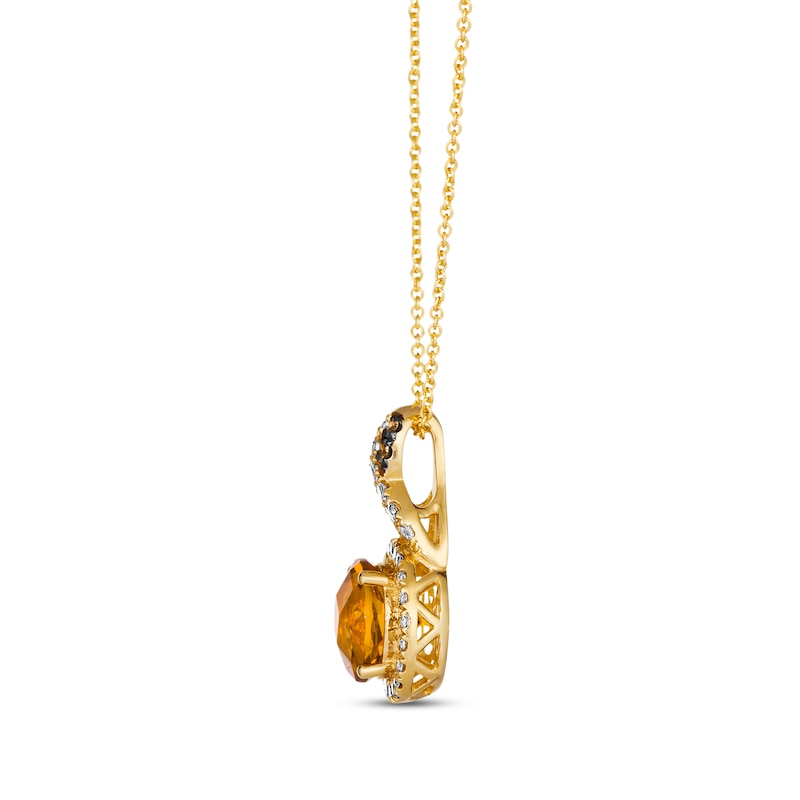 Le Vian Chocolate Twist Citrine Necklace 1/3 ct tw Diamonds Honey Gold Plated 19"