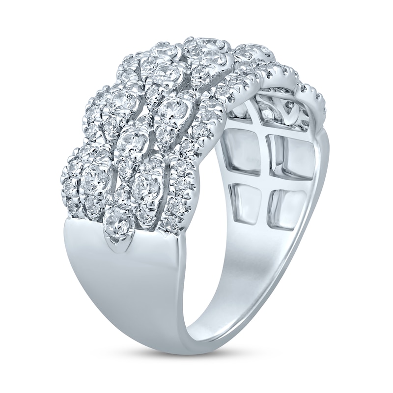 Diamond Anniversary Ring 1 ct tw Round-cut White Gold Plated