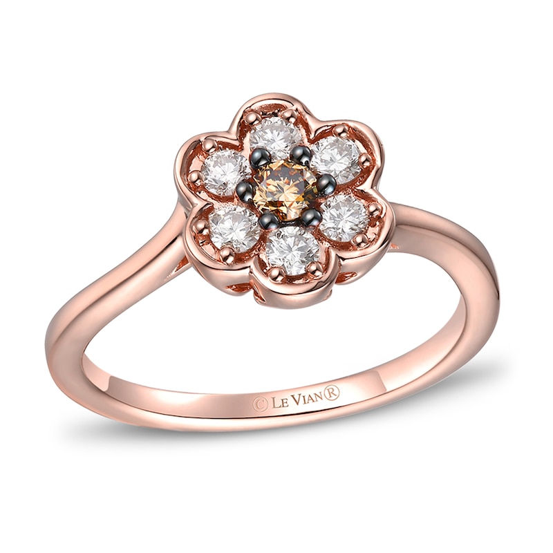 Le Vian Diamond Ring 3/8 ct tw Strawberry Gold Plated