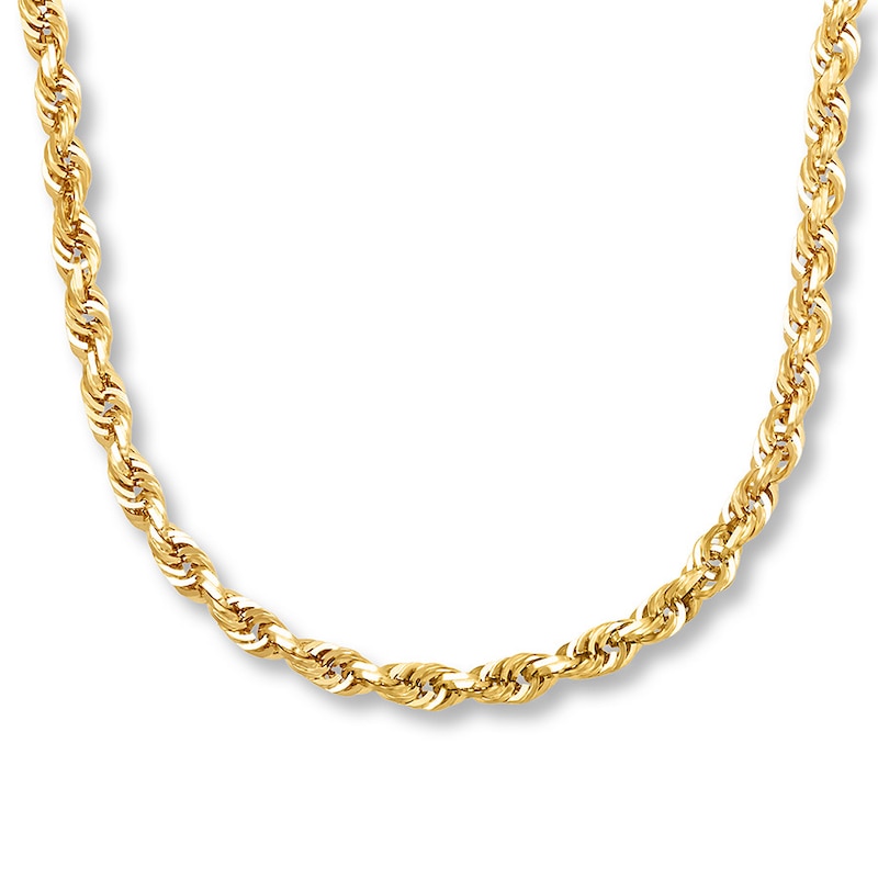 Solid Chain Necklace Yellow Gold Plated 24"