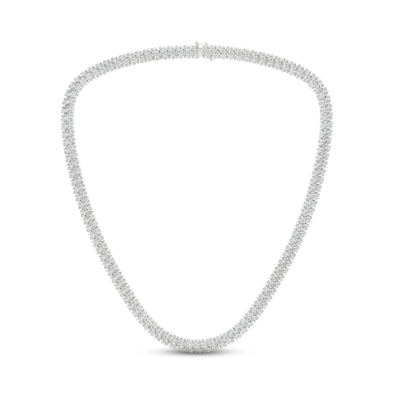 Diamond Riviera Necklace 20 ct tw Marquise & Round-cut White Gold Plated 18"