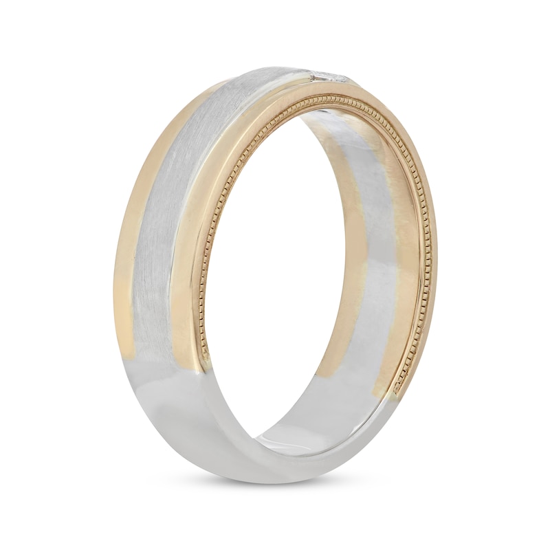 Neil Lane Men's Diamond Wedding Band 1/6 ct tw Square-cut Two-Tone Gold Plated