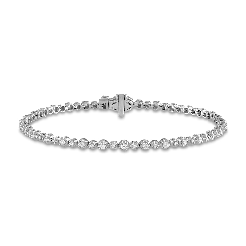 Forever Connected Diamond Bracelet 1 ct tw Round-Cut White Gold Plated 7.25"