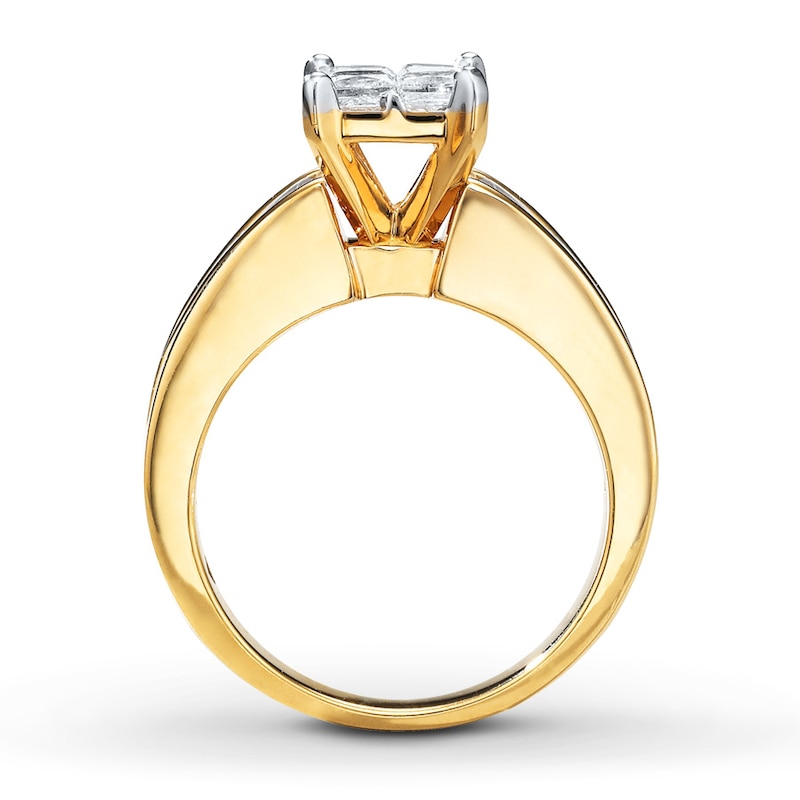 Ring 1-3/4 carats tw Diamonds Yellow Gold Plated