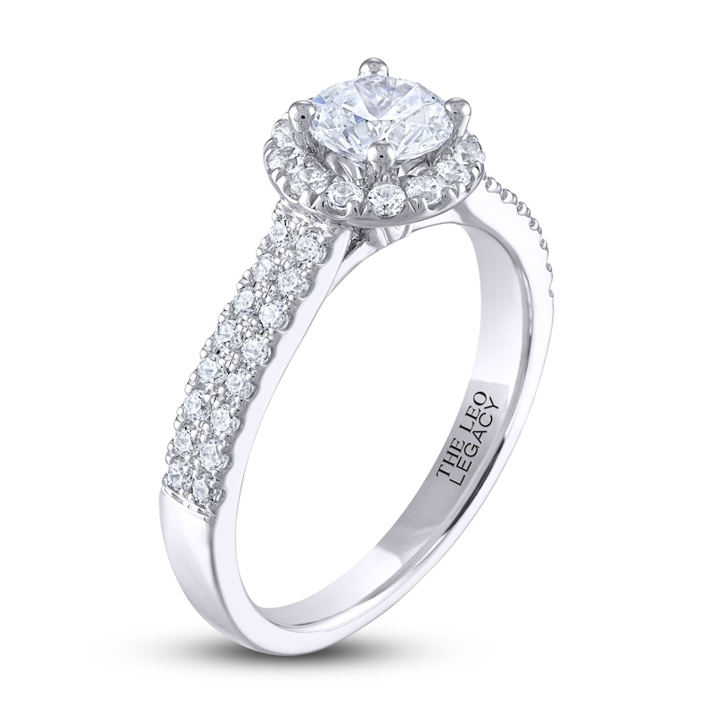 THE LEO Legacy Lab-Created Diamond Engagement Ring 1-1/6 ct tw White Gold Plated