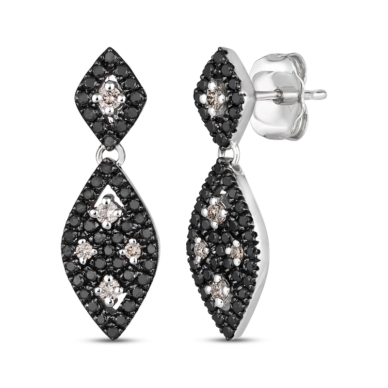 Le Vian Diamond Lattice Weave Marquise Drop Earrings 1/2 ct tw Vanilla Gold Plated