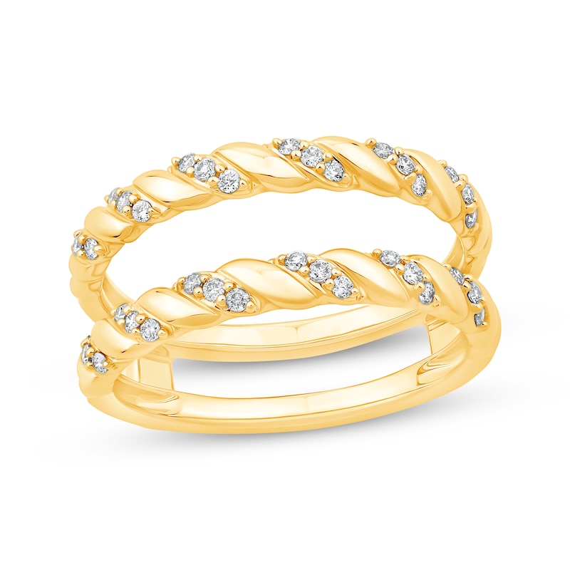 Diamond Twist Enhancer Ring 1/5 ct tw Yellow Gold Plated