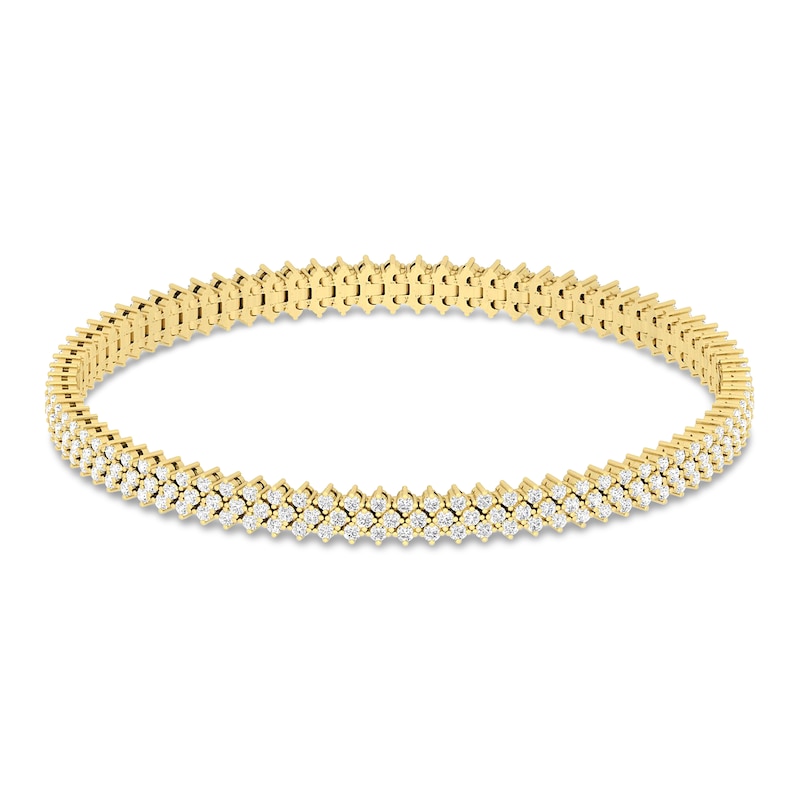 Diamond Fashion Bracelet 3 ct tw Yellow Gold Plated 7"