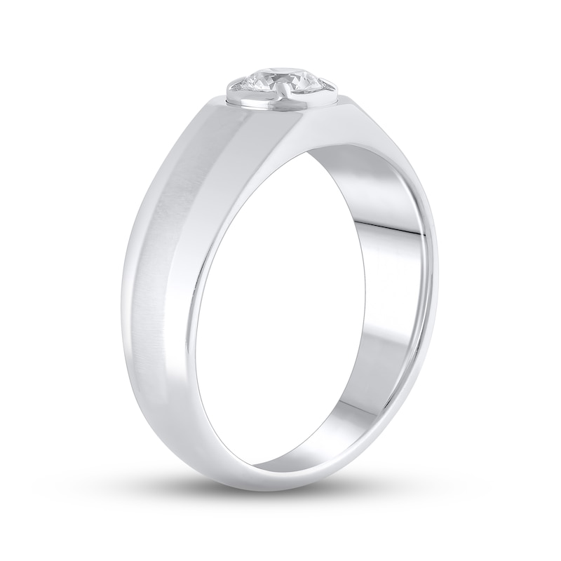 Men's Lab-Created Diamonds by Wedding Band 1/2 ct tw White Gold Plated