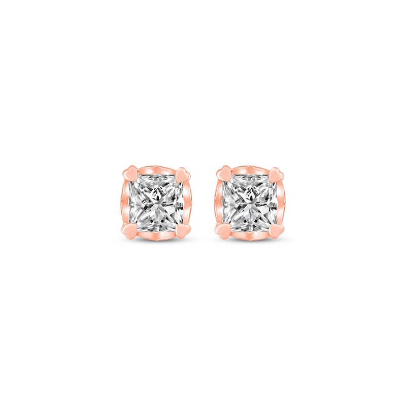 Diamond Earrings 1/2 ct tw Princess-cut Rose Gold Plated
