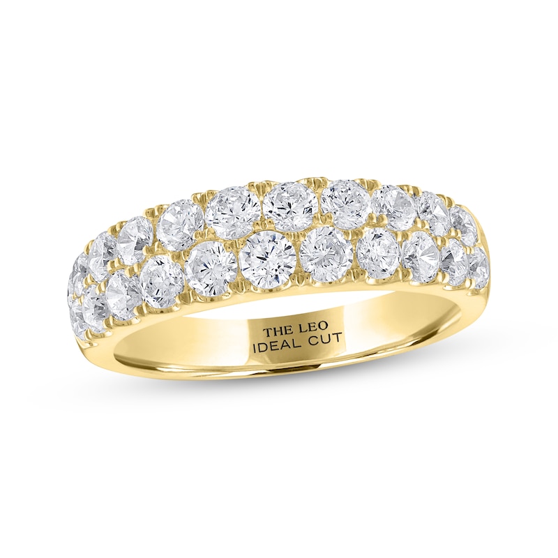 THE LEO Ideal Cut Round-Cut Diamond Anniversary Band 1-1/2 ct tw Yellow Gold Plated