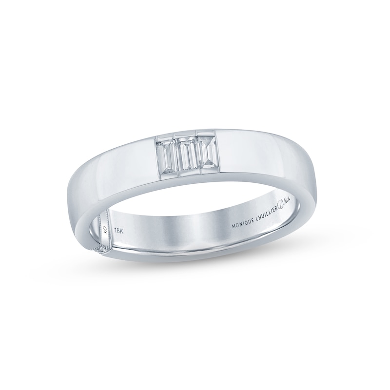 Monique Lhuillier Bliss Diamond Anniversary Band 1/4 ct tw Baguette & Round-cut White Gold Plated