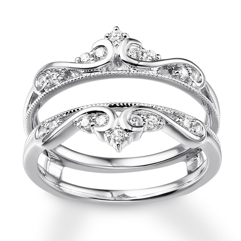 Diamond Insert Ring 1/4 ct tw Round-cut White Gold Plated