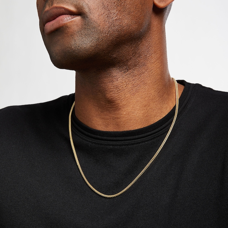 Hollow Franco Chain Necklace Yellow Gold Plated Appx. 2.6mm 22"