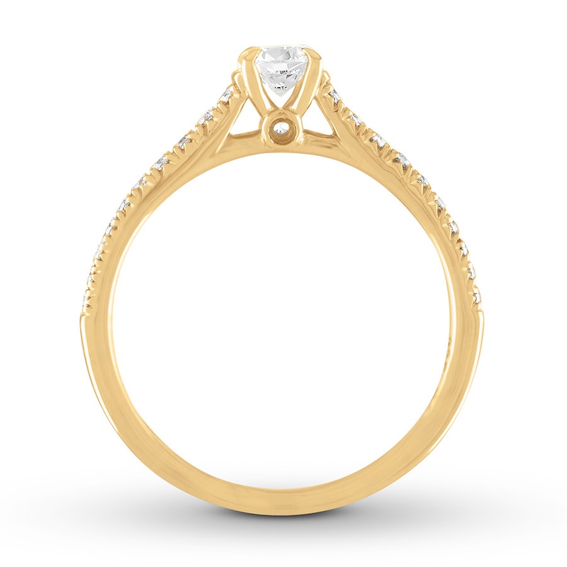Diamond Engagement Ring 1/2 carat tw Round-cut Yellow Gold Plated