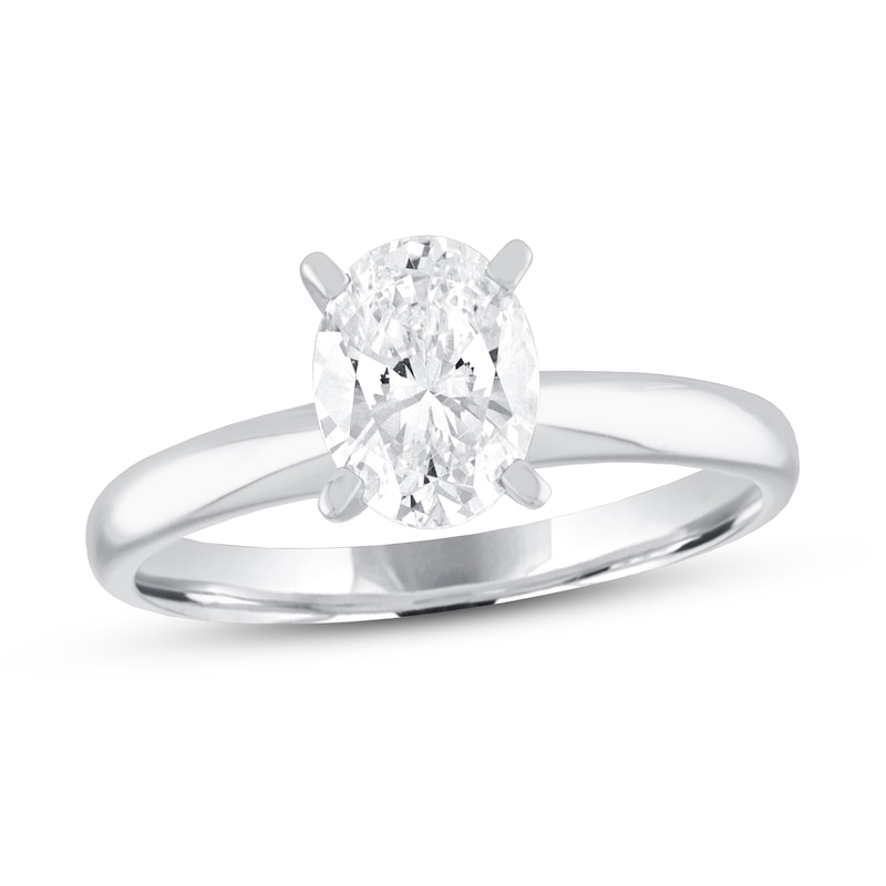Oval Diamond Solitaire Engagement Ring 1 ct White Gold Plated