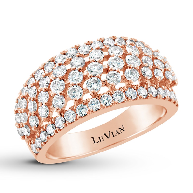 Le Vian Nude Diamond Ring 1-3/4 ct tw Strawberry Gold Plated