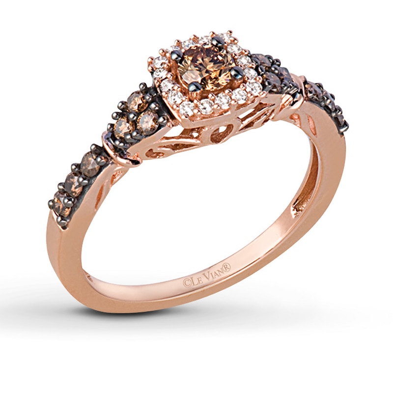 LeVian Diamond Ring 1/2 ct tw Rose Gold Plated