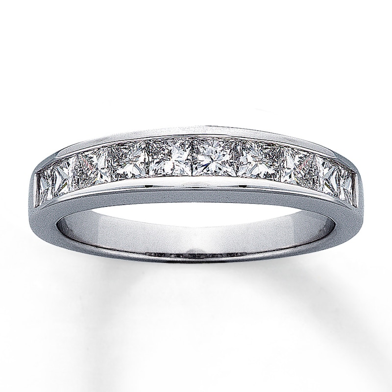 Anniversary Band 1/2 ct tw Princess-cut Diamonds White Gold Plated