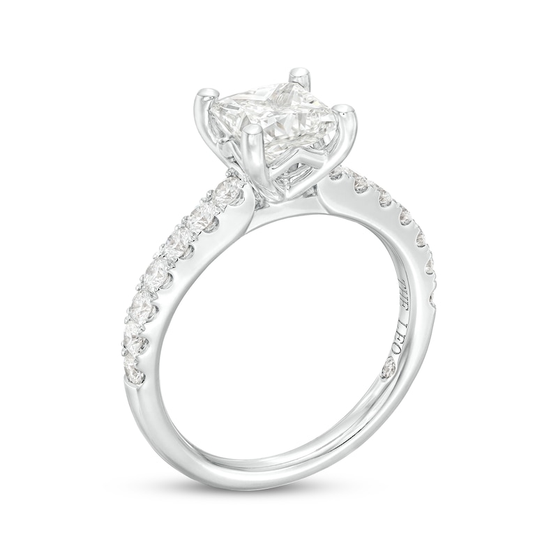THE LEO Diamond Engagement Ring 2 ct tw Princess & Round-cut White Gold Plated