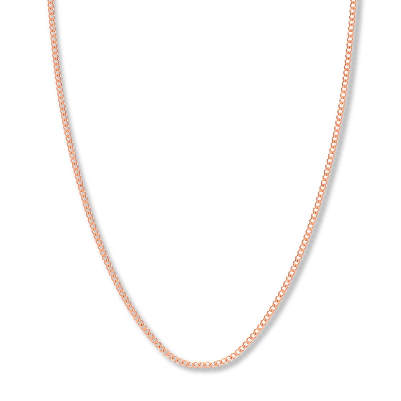 20 Solid Curb Chain Necklace Rose Gold Plated Appx. 2.7mm