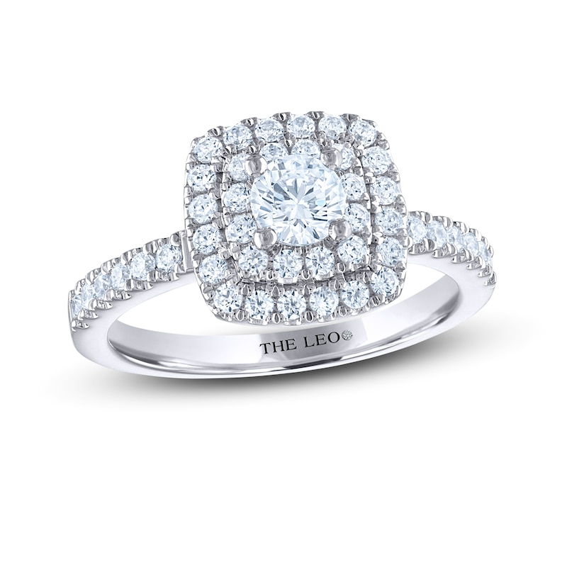 THE LEO Diamond Engagement Ring 3/4 ct tw Round-cut White Gold Plated