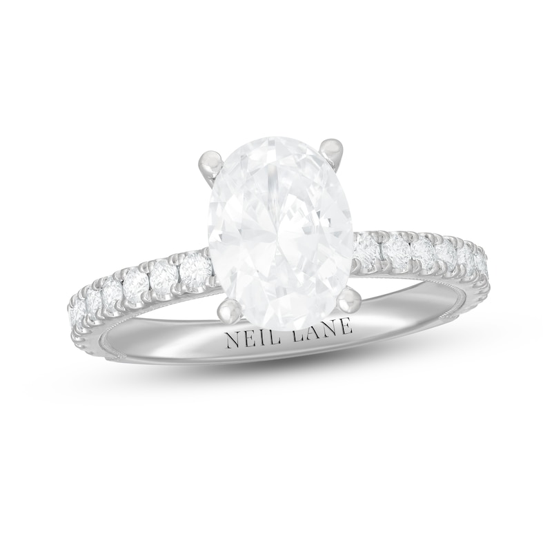 Neil Lane Oval Diamond Engagement Ring 2-3/8 ct tw White Gold Plated
