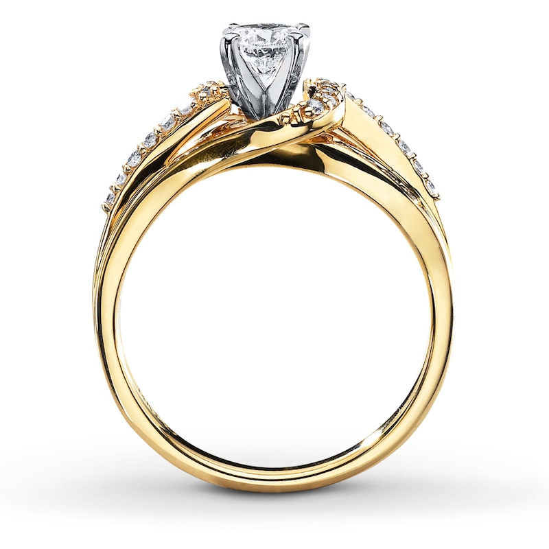 Diamond Ring 5/8 ct tw Yellow Gold Plated