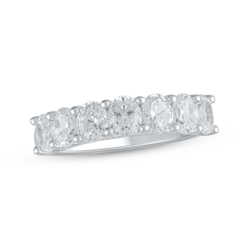 Lab-Created Diamonds by Diamond Anniversary Ring 2 ct tw Oval-cut White Gold Plated