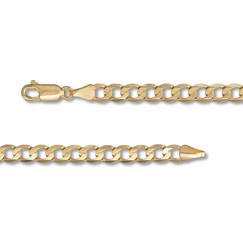 Solid Curb Chain Yellow Gold Plated 22"
