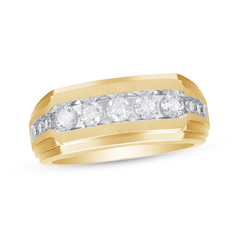 Men's Round-Cut Diamond Wedding Ring 1 ct tw Yellow Gold Plated