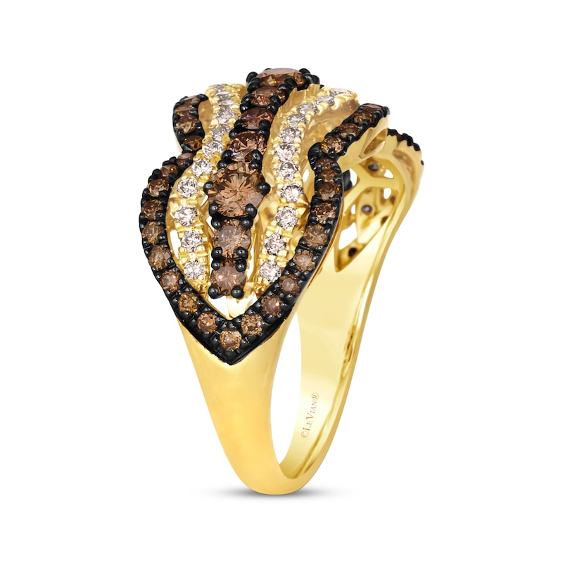 Le Vian Vault Diamond Arabesque Frame Ring 1-3/8 ct tw Honey Gold Plated