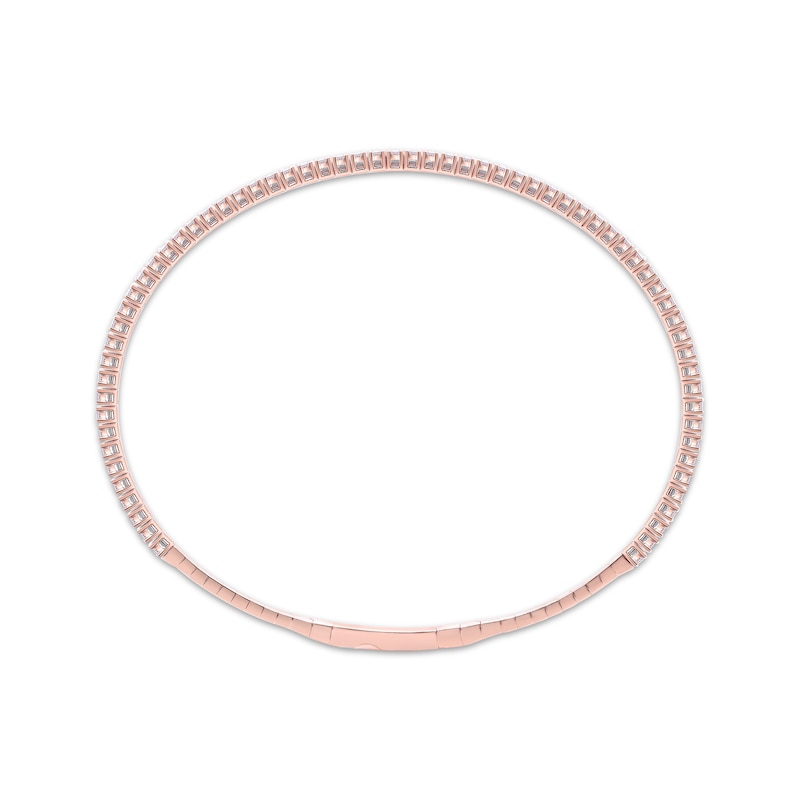 Diamond Flex Bangle Bracelet 1-1/4 ct tw Rose Gold Plated