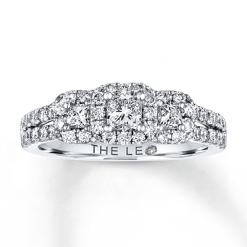 THE LEO Diamond Three-Stone Engagement Ring 7/8 ct tw White Gold Plated
