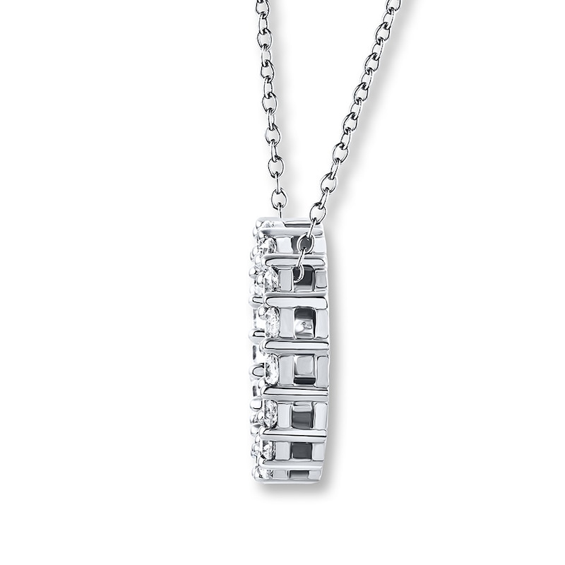 THE LEO Diamond Circle Necklace 1 ct tw Round-cut White Gold Plated 19"