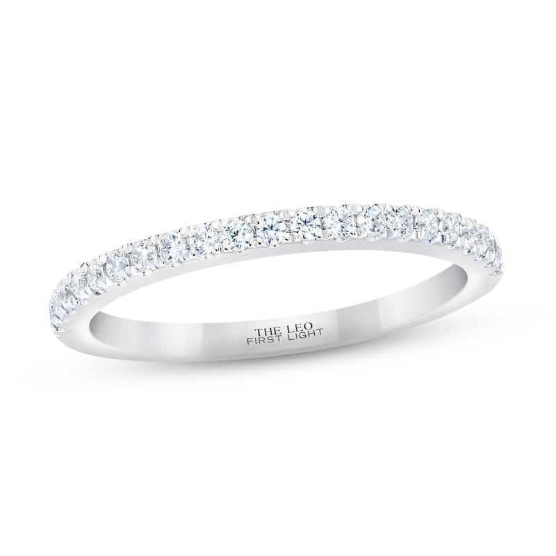 THE LEO First Light Diamond Wedding Band 1/4 ct tw White Gold Plated