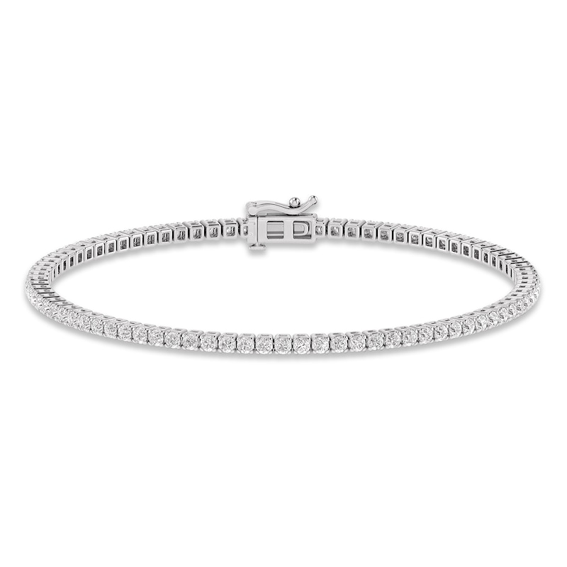 Lab-Created Diamonds by Line Bracelet 2-1/2 ct tw White Gold Plated 7.25"