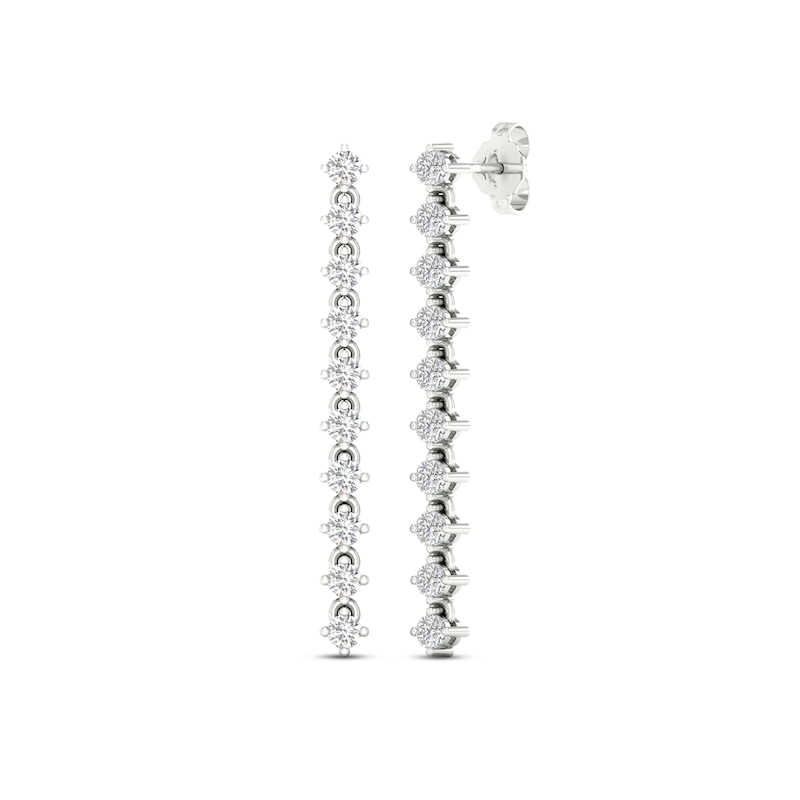 Lab-Created Diamonds by Drop Earrings 1-1/4 ct tw White Gold Plated