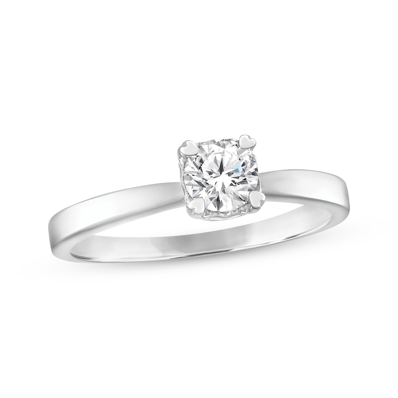 Solitaire Engagement Ring 1/2 Carat Diamond White Gold Plated