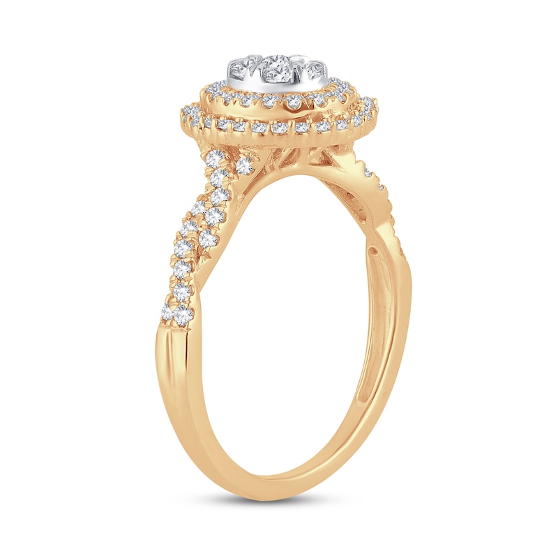 Diamond Engagement Ring 1/2 ct tw Round-cut Yellow Gold Plated