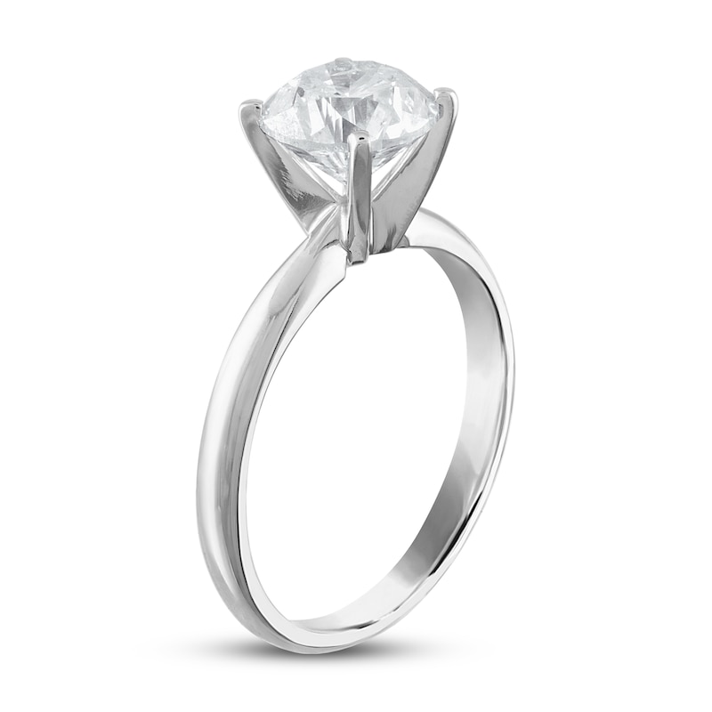 Diamond Solitaire Engagement Ring 2 ct tw Round-cut White Gold Plated