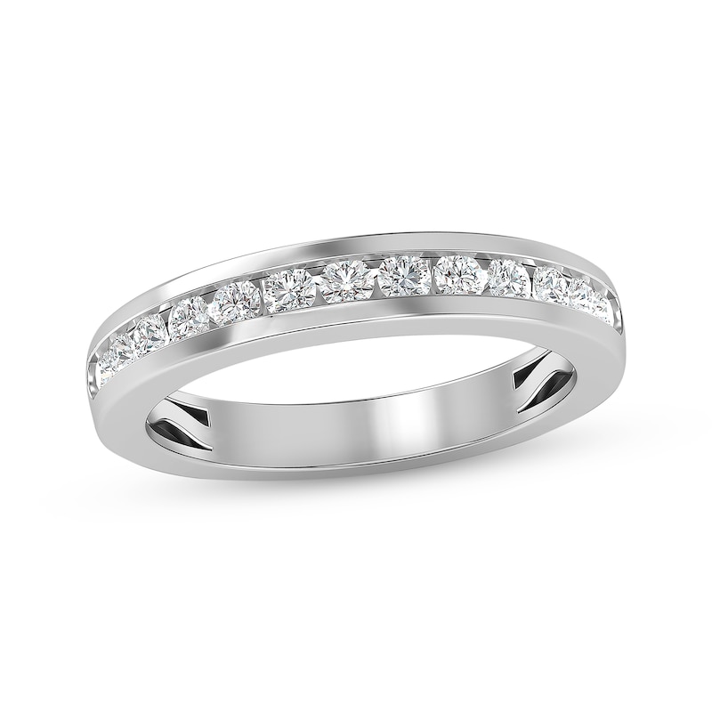 Diamond Wedding Band 1/2 ct tw Round-cut White Gold Plated