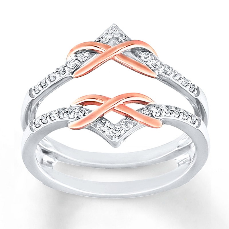 Diamond Enhancer Ring 1/5 ct tw Round-cut Two-Tone Gold Plated