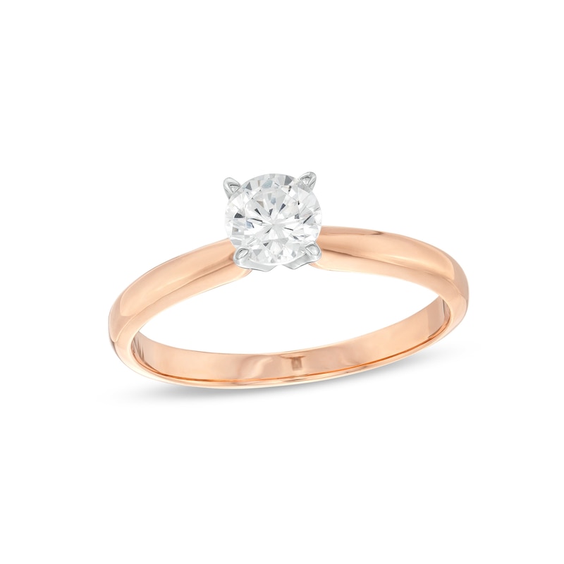 Solitaire Engagement Ring 1/2 Carat Diamond Rose Gold Plated