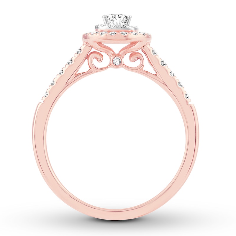 Pear-Shaped Diamond Engagement Ring 1/2 ct tw Rose Gold Plated